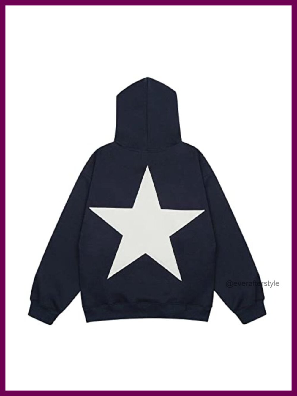 Oversized Star Graphic Hoodie Y2K Aesthetic Pullover Sweatshirt Cotton Blend
